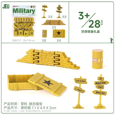 ViiKONDO Army Men Toy Military Vehicle Model Wargame Accessories Tank Radar Missile Launcher Artillery Fighter Barrack Bridge