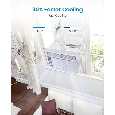 5000BTU Window Air Conditioner AC Unit Designed for Efficient Cooling up to 150 Sq. Ft. with Manual Adjustable Fan and Multiple