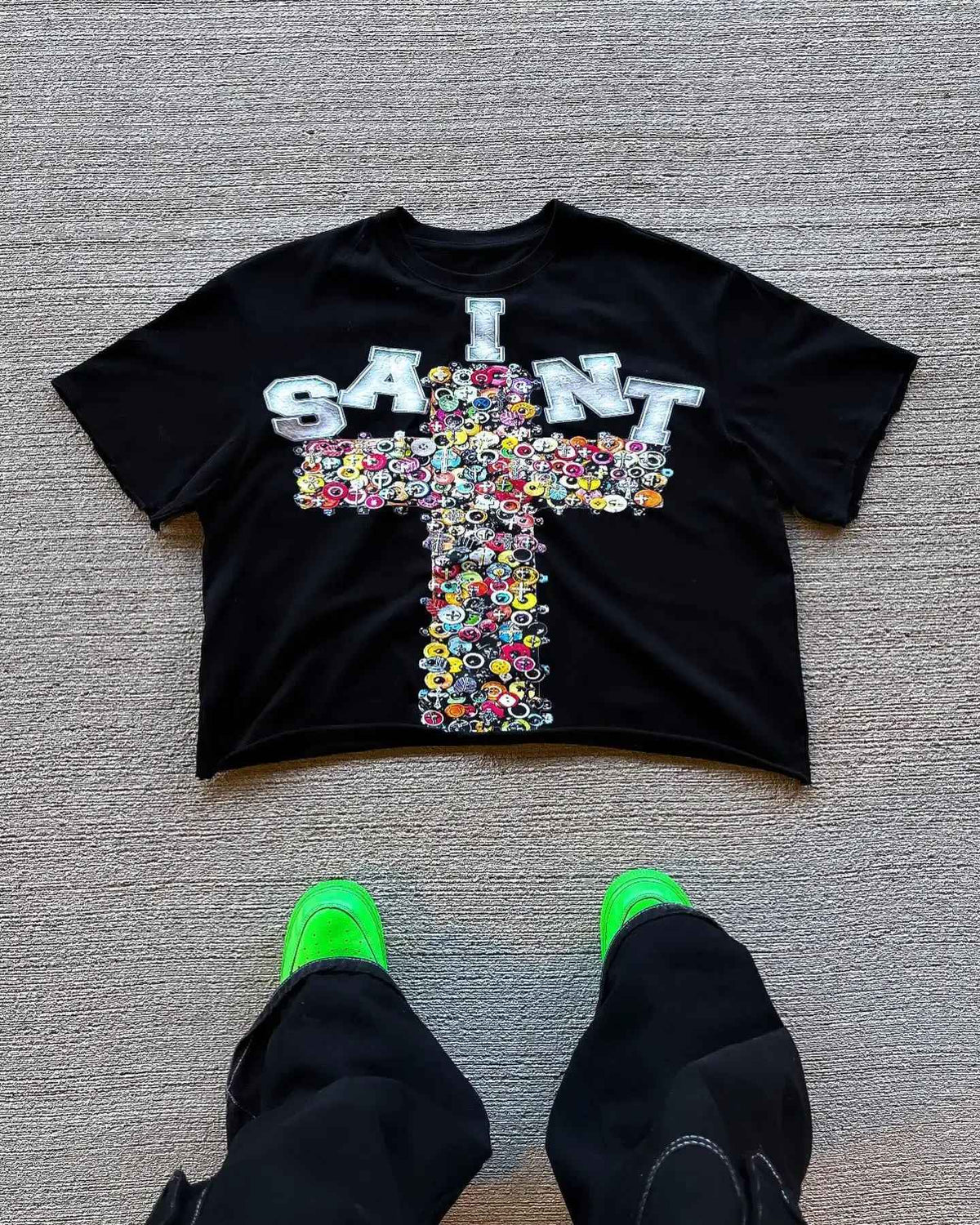 American Hip-hop Anime Print Oversized T-shirt Men Retro Trendy Streetwear Top Pure Cotton Round Neck Casual Loose Short Sleeves
