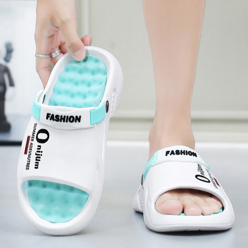 2025 New Men Massage Slippers Slides Indoor Outdoor Man Sandals Beach Casual Shoes Comfortable Sole Men Slippers Big Size 38-47
