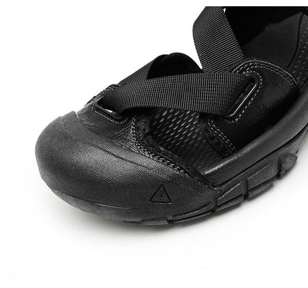 Sandals for Men's Summer New Cowhide Casual Beach Shoes, Genuine Leather for Men's Anti Slip Middle-aged Sandals and Slippers