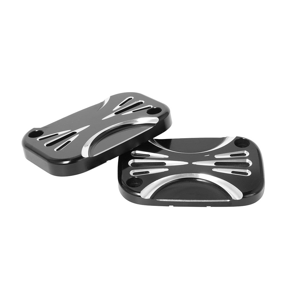 Motorcycle CNC Brake Reservoir Master Cylinder Cover F&R For Harley Touring Road King Street Electra Glide Ultra V-Rod Night Rod