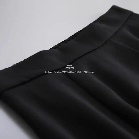 Plus Size High-waisted Slimming Black Draped Skirt Medium-length Umbrella Skirt For Women Thinning A- line Body Shaper