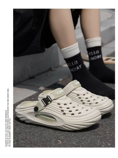 Summer New Trendy Soft Top Casual Men's Cool Slippers Versatile Fashion Two Wear Baotou Shoes