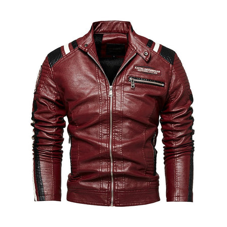 Mens Vintage Motorcycle Jacket 2023 Men Fashion New Biker Leather Jacket Male Embroidery Bomber Coat Winter Fleece Pu Overcoat