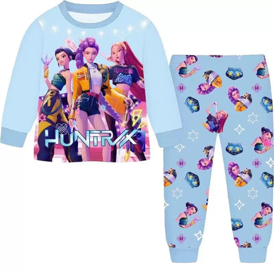KPop Demon Hunters Movie Peripheral Pajama Set Kawaii Long Sleeve Long Pants Anime Costume Children's Toy Christmas Gift