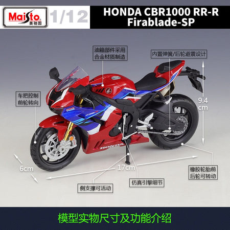 Maisto 1:12 Honda Cbr1000rr-r Cbr1000rr 1000 rr Fireblade Sp Race Car Simulation Alloy Motorcycle Model With Base Toys And Gifts