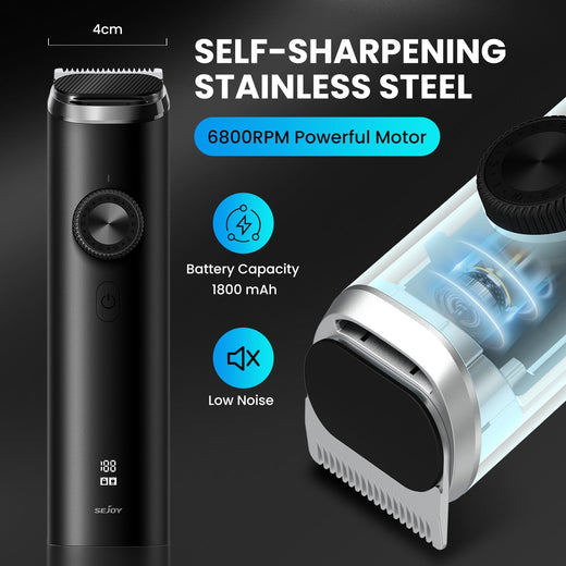 SEJOY F3 Electric Hair Clipper Multifunctional Men's Hair Nose Trimmer Cordless Professional Electric Shaver Men's Razor,Black