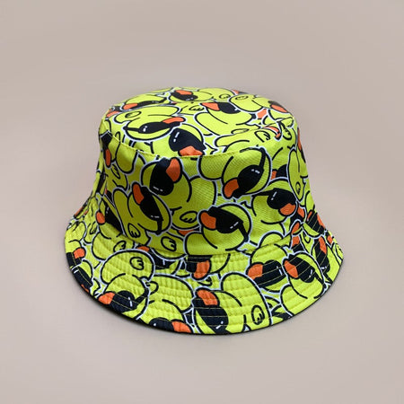 Cartoon Yellow Duck Bucket Hats New Unisex Cute Sunshade Double Sided Wearable Fashion Casual Versatile Outdoor Fisherman Caps