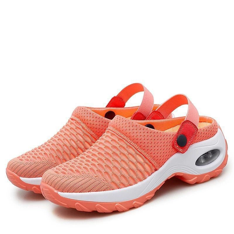 Women Walking Shoes Air Cushion Slip-On Orthopedic Diabetic Ladies Platform Mules Mesh Lightweight Slipper Wedge Female Sneaker
