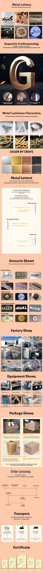 Custom Business Sign Large Illuminated Logo Metal 3D LED Letter Durable LED Backlit Signage Name Outdoor Shop Door Head