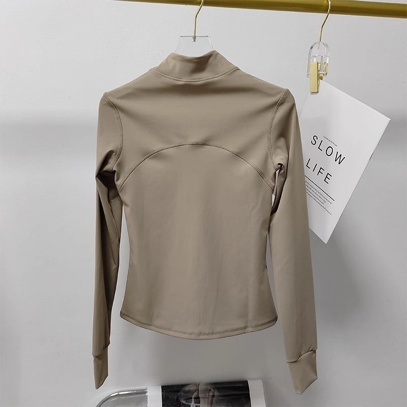 Women's Quick-Drying Long Sleeve Sports Jacket Running Training Fitness Top Gym Workout Sweatshirt - Casual Sports Coat