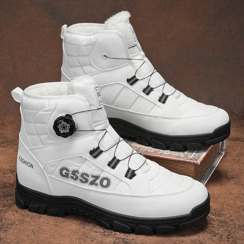 Winter New Swivel Buckle Fleece Waterproof Snow Boots Outdoor Non-slip and Wear-resistant