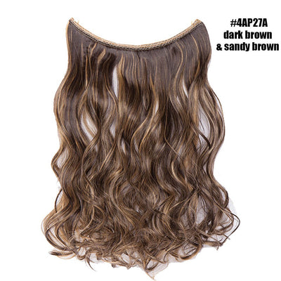 BENEHAIR Synthetic Invisible Wire No Clips In Hair Extensions Secret Fish Line Hairpieces Hair Extensions Fake Hair For Women