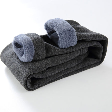 Girls Fleece-Lined Winter Thermal Pants Children Thickened Warm Soft Black White Gray Pink Outdoor Leggings for Kids Clothing