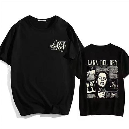 Lana Del Rey Singer Printing T-shirt Casual Loose Short Sleeve Soft Tee-shirt Summer Casual Men/Women Retro Vintage Tops T-shirt