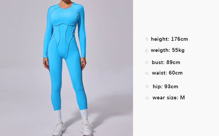 One-piece Yoga Jumpsuit Women Long Sleeved Set Quick Drying Yoga suit Gym Training Suit  Sportswear Bodysuits Women Fitness Set
