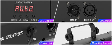 4PCS 9LEDs RGBW 4IN1 DMX Wall Wash Lamp DJ Disco Party Stage Light Effect for Concert Wedding Theater Xmas Live Show Bar Club