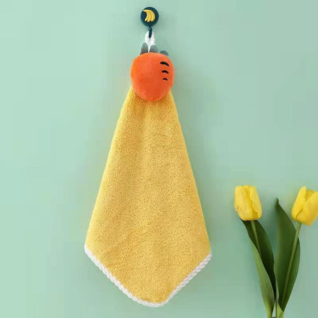 Coral Fleece Hangable Thicken Towel CartoonTowel Cute Absorbent Hand Towels Cleaning Cloth Rag Handkerchief