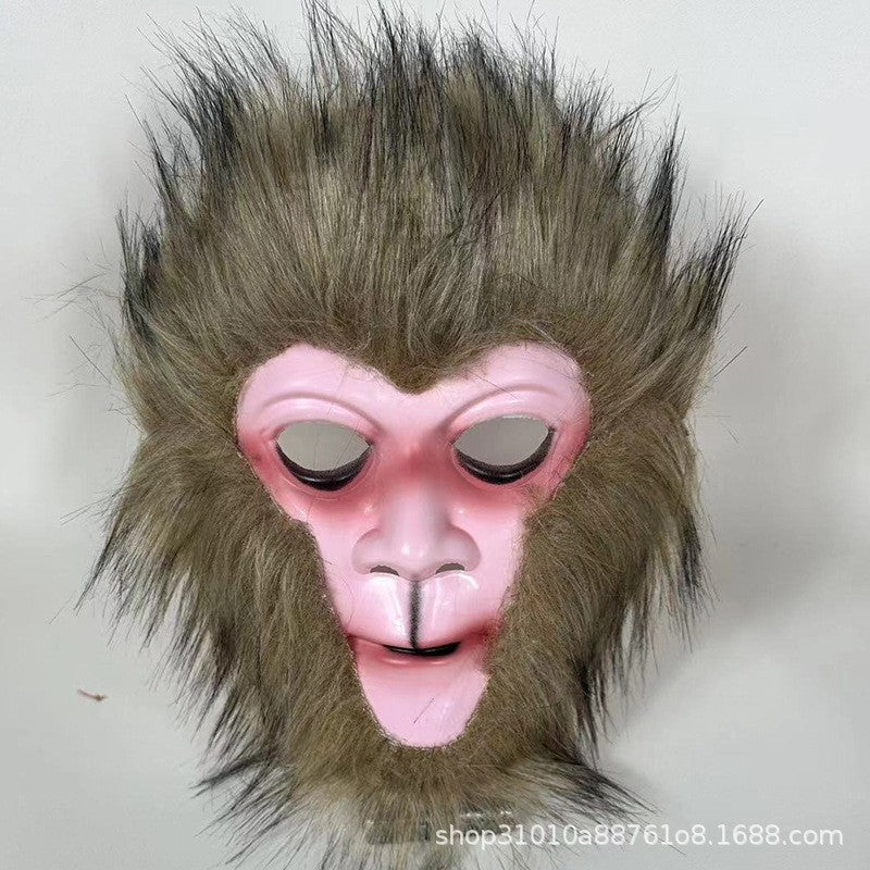 Halloween Furry Monkey King Mask Full Half Face Wukong Game Cosplay Prop Adult Party Masquerade Comic Con Dress Up Costume Mask