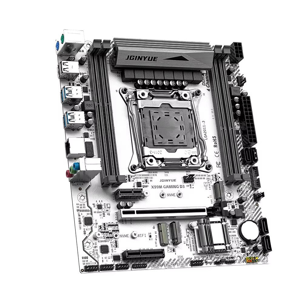 JGINYUE X99 GAMING Motherboard M-ATX combo Intel® E5 2630 V4 CPU with TPM2.0 kit bundle DDR4 DIY ARGB
