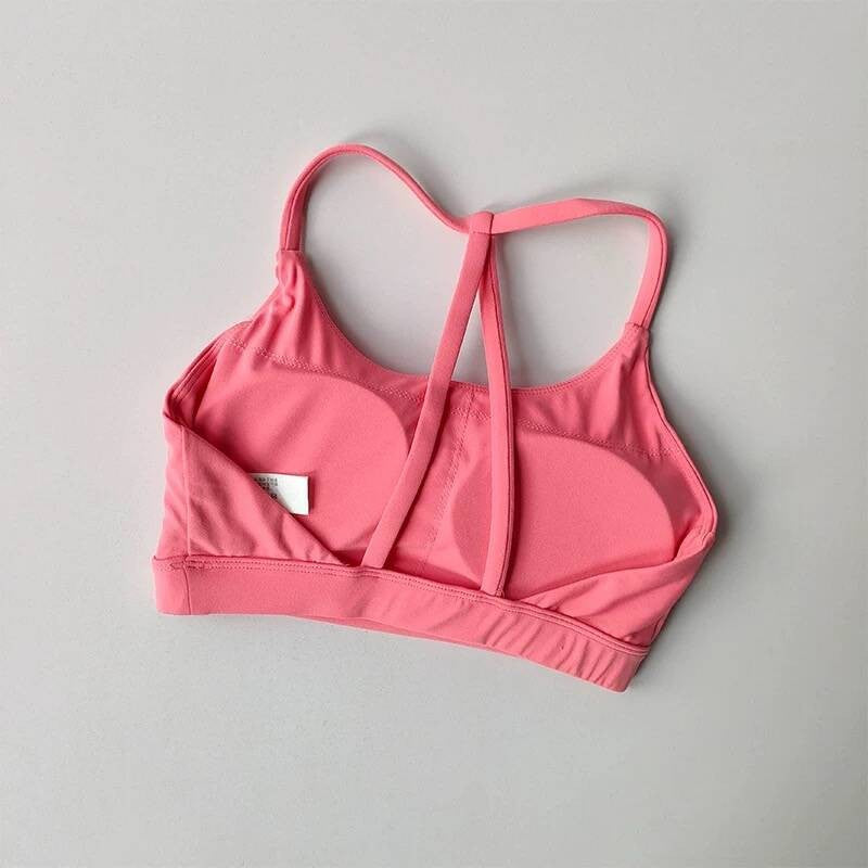 Beautiful Back Sports Underwear Women's Thin Shoulder Strap Hanging Neck Strap Naked Feel bra Yoga Bra Fitness Training Tank Top