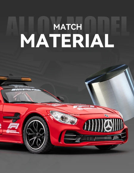 1:24 GTR F1 Safety 300SL Sport Car Model Toy Alloy Diecast Sound Light Shock Absorption Miniature Vehicle Models Collection Gift