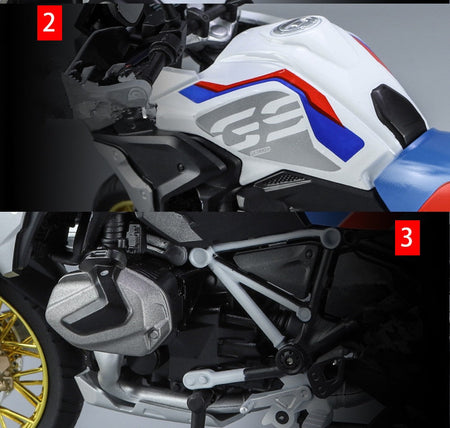 1/9 R1250 GS ADV Alloy Racing Motorcycle Diecasts Street Sports Motorcycle Model Simulation With Light Collection Kids Toys Gift