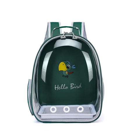 Portable Bird Carrier Bird Backpack with Perch Rope and Tray for Parrot Parakeet Macaw Cockatiel Acrylic Pet Cage Birds Bag