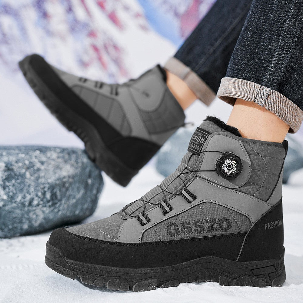 Winter New Swivel Buckle Fleece Waterproof Snow Boots Outdoor Non-slip and Wear-resistant