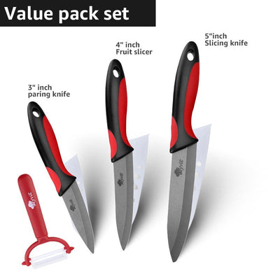 Kitchen Chef Knife Rustproof Fruit Paring Knife Ceramic Knife Household Utility Vegetable Slicing Knives Sharp Black Blades Cook