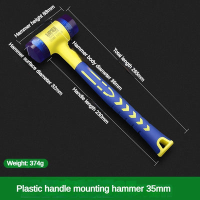 Detachable Insulated Double-Headed Installation Hammer 25mm-45mm Rubber Handle Soft Grip Hammer for Installation Work