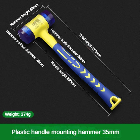 Detachable Insulated Double-Headed Installation Hammer 25mm-45mm Rubber Handle Soft Grip Hammer for Installation Work