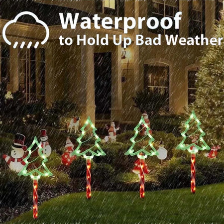 5PC/set Solar Candy Christmas Tree Garden Lights Outdoor Waterproof Lawn Lamp LED Decoration Stake Lights For Yard Festive Party