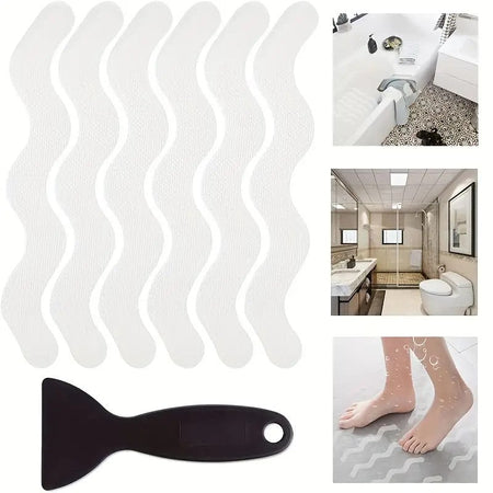 24Pcs Anti Slip Strips S-shaped Colorful Shower Stickers Bathtub Shower Stair Floor Safety Tape Bathroom Mats Bath Supplies