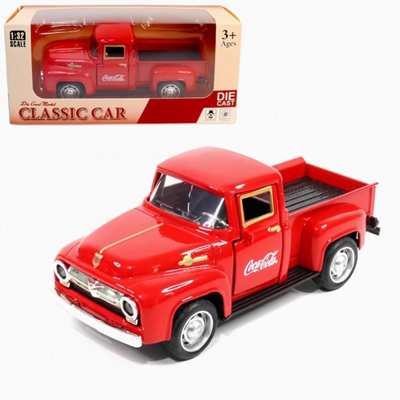 1:32 1955 Classic Chevrolet's Pickup Truck Transporter Alloy Car Model Containing A Basket Of Coke Models New Year Gift For Kids