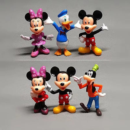 Disney Mickey&Minnie Mouse Action Figures Doll Toy Cartoon Mickey Minnie Goofy Dog PVC Cake Decoration Children Christmas Gift