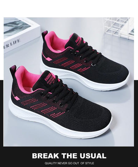 Litfun Women's Casual Sports Shoes Fashion Female Soft Bottom Sneakers Breathable Mesh Running Shoes Leisure Light Flats Shoes