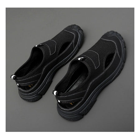 Outdoor Trendy Sandals Summer Mesh Hollow Casual Outerwear Shoes Men's Breathable Sports Shoes Beach Sandals New