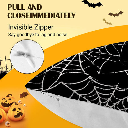 Halloween Ghost Pumpkin Print Cushion Cover Peach Skin Velvet Room Home Sofa Living Office Car Simplicity Pillow Cover 45x45CM