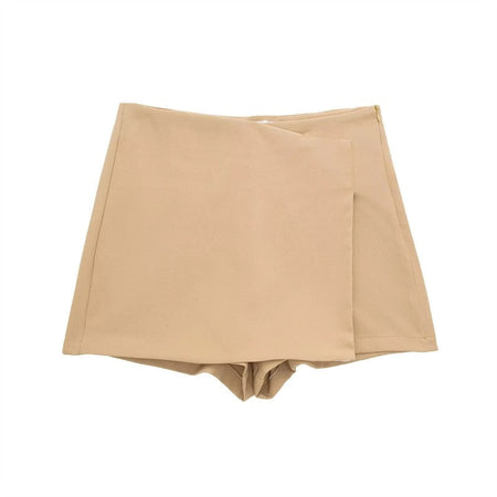 MUJER 2025 Asymmetric Skort For Women Black High Waist Mini Skirt Shorts Women Casual Bermuda Shorts Woman Summer Skirt Shorts