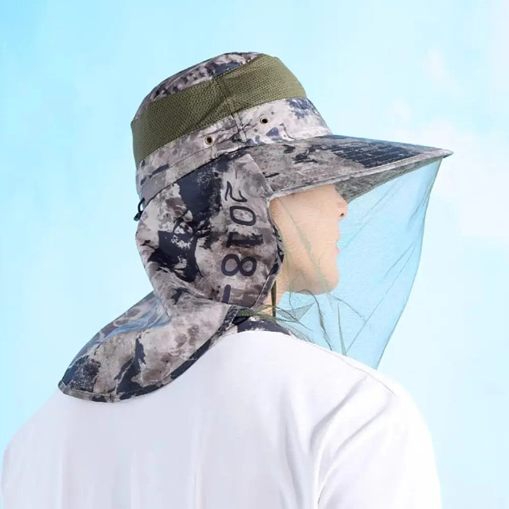 Outdoor Head Face Mask Hat Net Cover Anti-mosquito Cover Mosquito Net Cap Travel Breathable Head Mesh Covers Fishing Caps