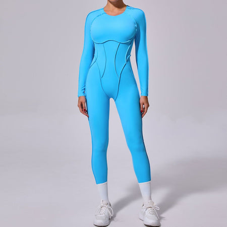 One-piece Yoga Jumpsuit Women Long Sleeved Set Quick Drying Yoga suit Gym Training Suit  Sportswear Bodysuits Women Fitness Set
