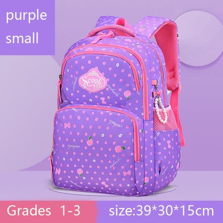 Orthopedic Primary Kid Backpack School Bags for Girls Fruit Flower Color Grades 1-3-6 Children's Backpack Teen Rucksack Mochila