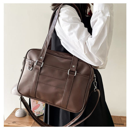 Japanese Style JK Bag Women High School Student Uniform Bag PU Leather Shoulder Bag Women Simple Handbags Crossbody Bags Itabag