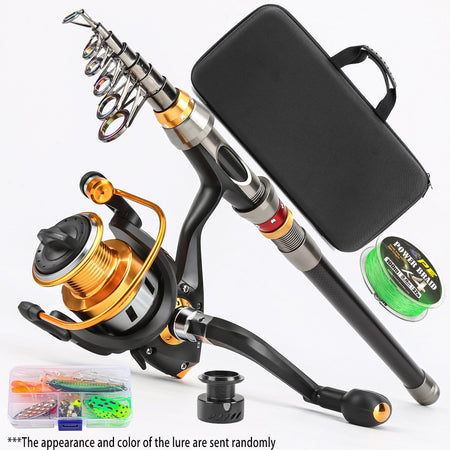 Carbon Luya Rod Retractable Portable Travel Fishing Tackle Set Throwing Rod Far Throwing Sea Fishing Rod