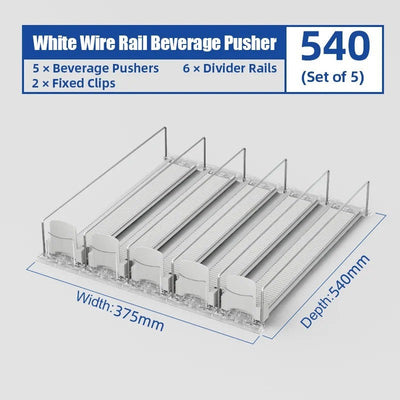 1-5pcs Automatic Beverage Pusher Supermarket Freezer Home Refrigerator Self-Sliding Track Organizer Cans Bottles Cola Drinks