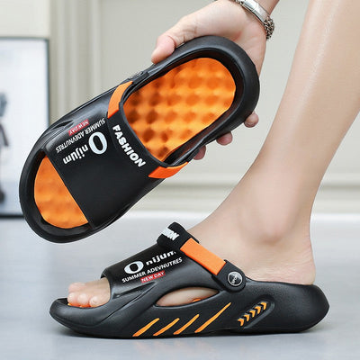 2025 New Men Massage Slippers Slides Indoor Outdoor Man Sandals Beach Casual Shoes Comfortable Sole Men Slippers Big Size 38-47