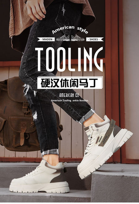 Men's autumn casual high-top sneakers, men's walking sneakers, outdoor sneakers, men's sports shoes, soft-soled walking shoes