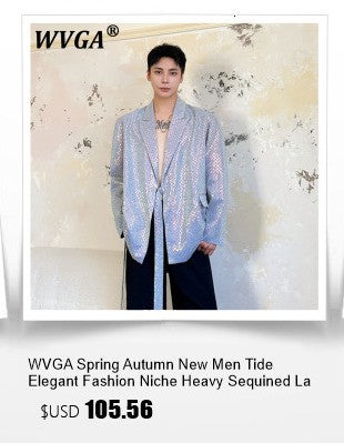 WVGA Autumn Winter New Man Tide Destroyed Metal Punk Rivet Chain Rock Suit Coat Niche Chic Casual Long Sleeved Blazer Ins W14182